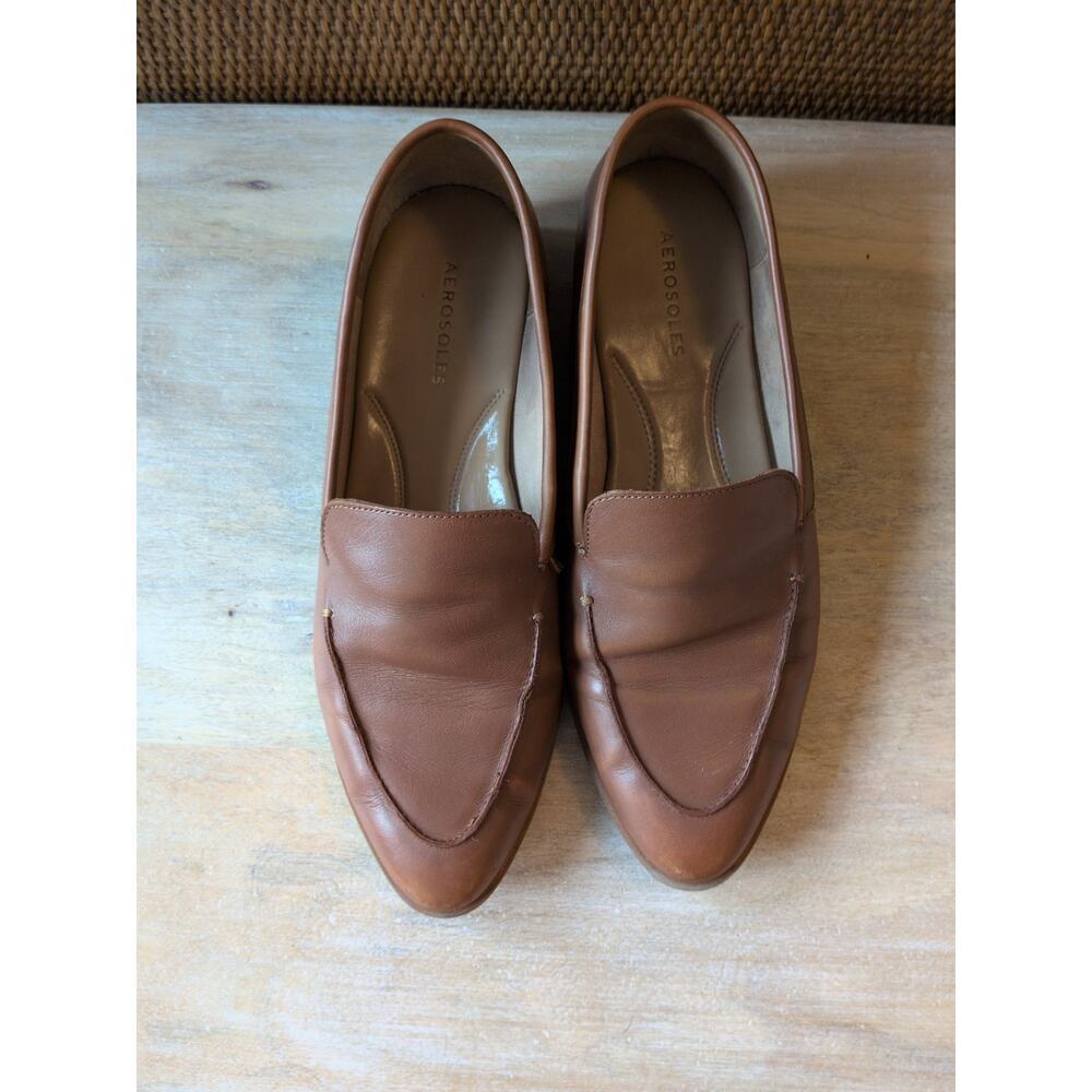 AEROSOLES Tan Leather Loafers